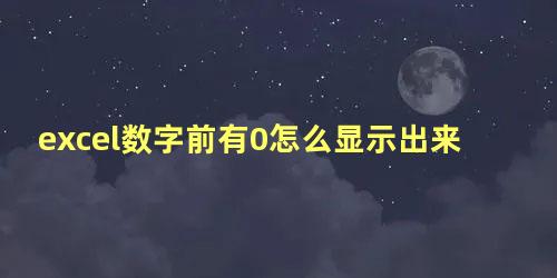 excel数字前有0怎么显示出来 怎么把小箭头